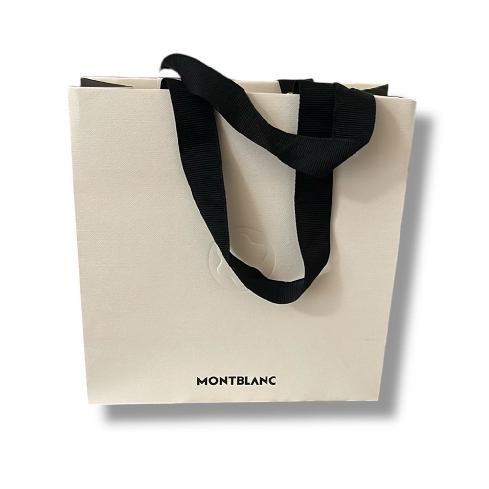 Montblanc White Bag with Black Handles